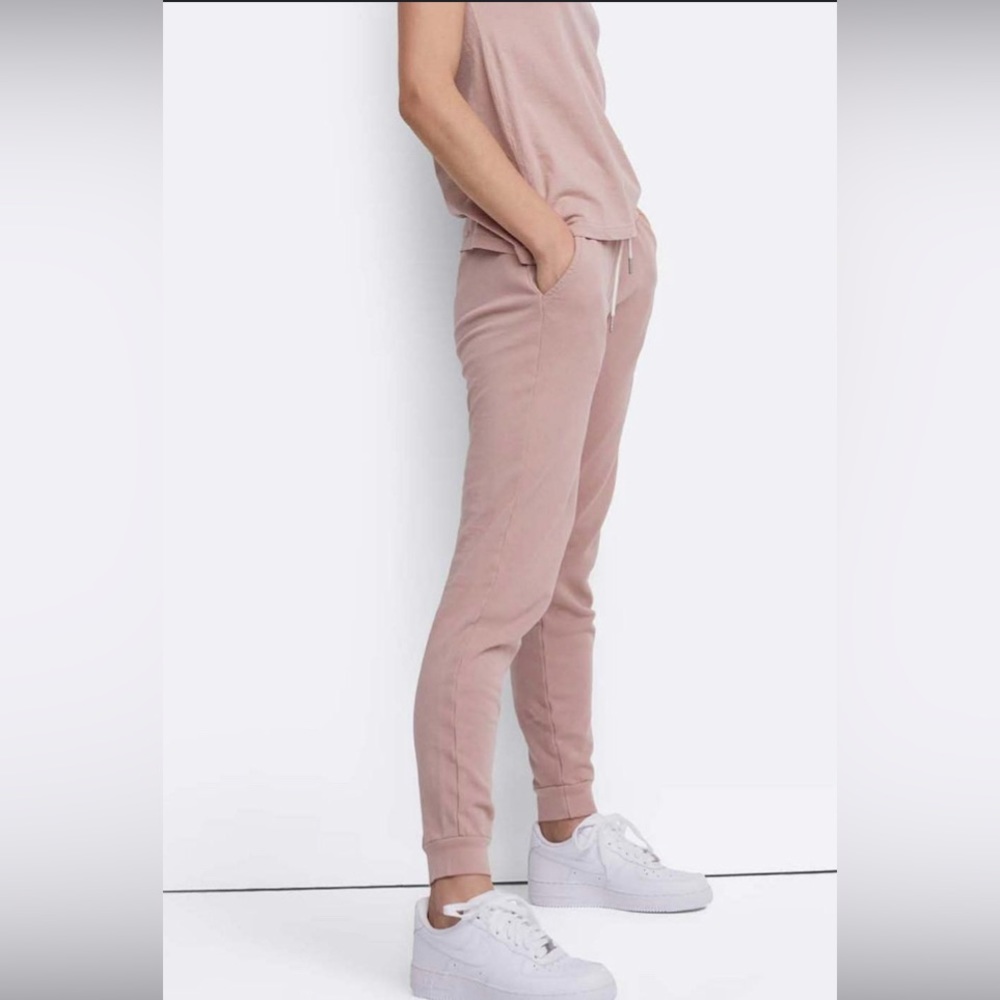 Mate The Label Original Terry joggers in Dusty Rose size S